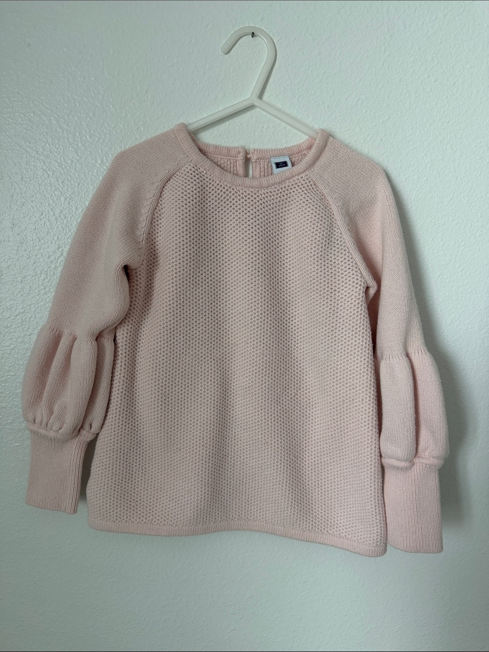Janie and Jack Light Pink Puff-Sleeve Knit Sweater